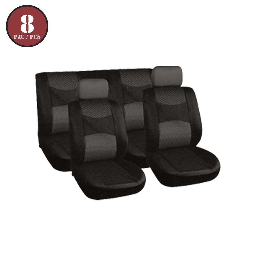 [R01202N] Forro Para Asiento Carro Negro 8pcs. Negro. 8 Pcs