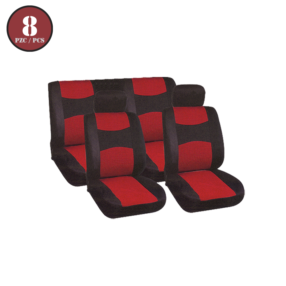 [R01202R] Forro Para Asiento Carro Rojo/negro 8pcs. Rojo/negro. 8 Pcs