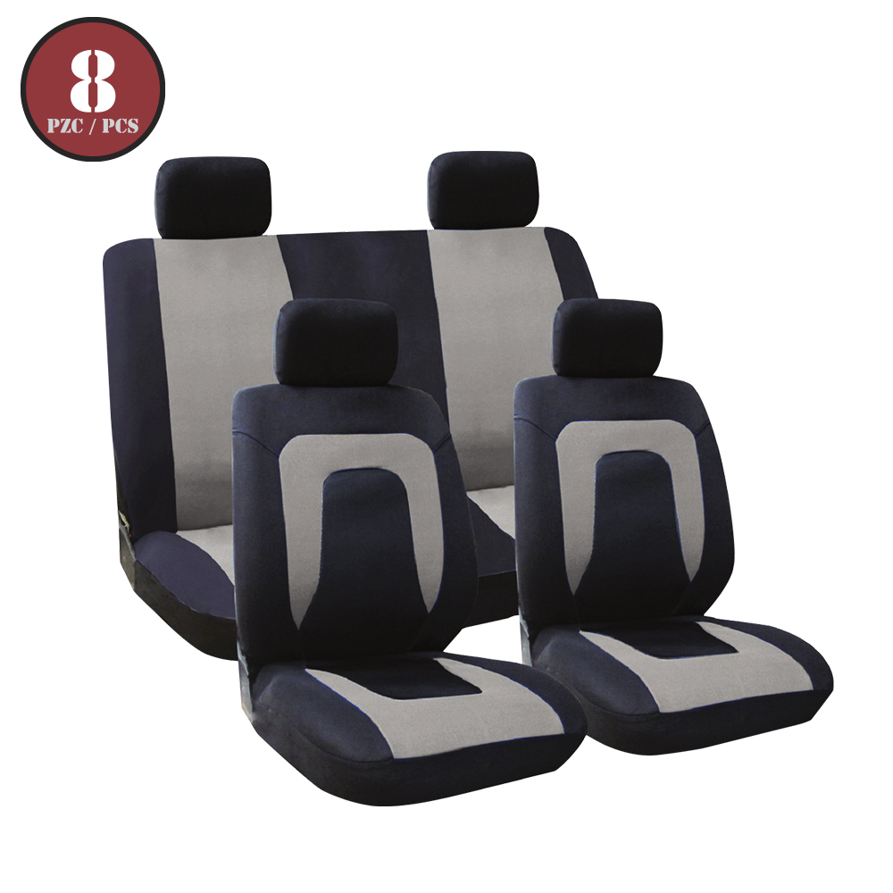 [R01218G] Forro Para Asiento Carro Gris 8pzas. Gris. Gris 8pzas