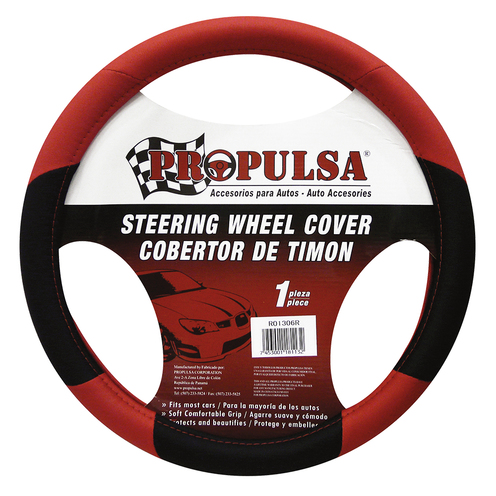 [R01306R] Forro Para Timon Rojo/negro Propulsa. Rojo/negro. Estándar