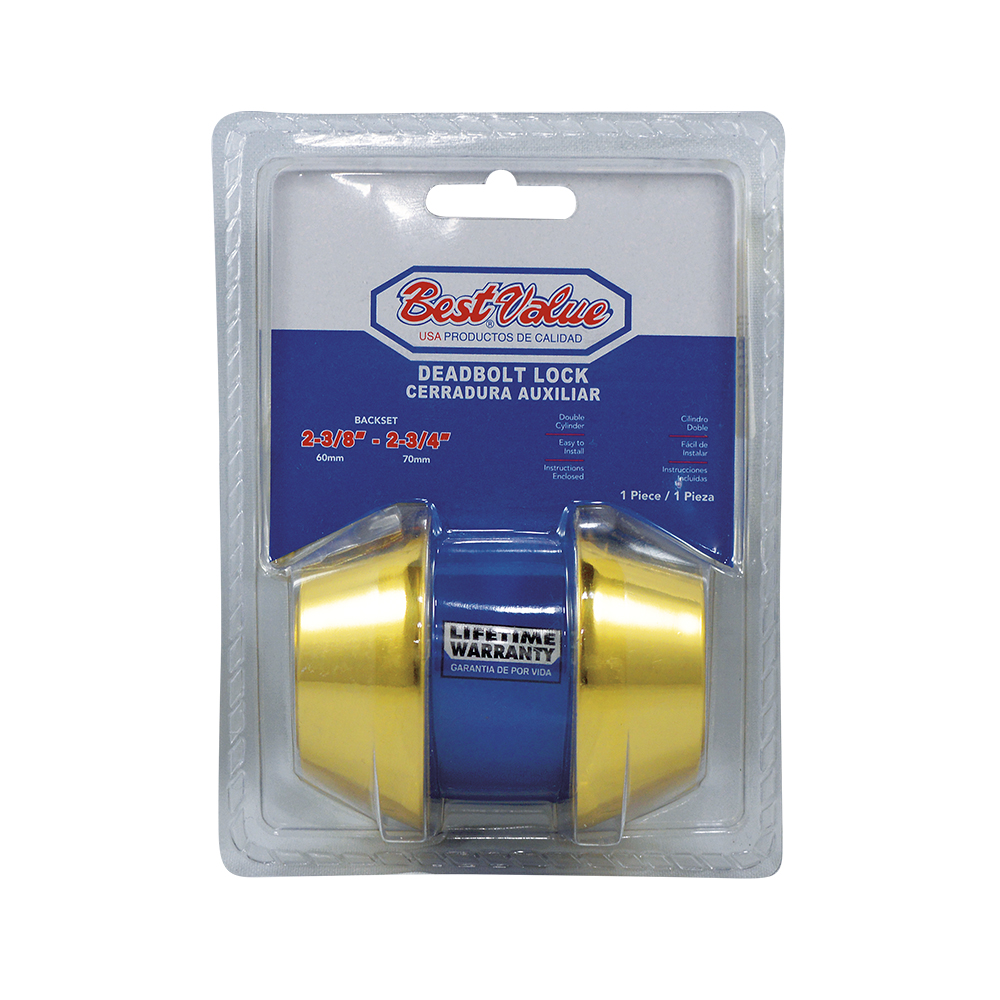 [C17660] Cerradura D. Bolt Doble Bp. Dorado. 2-3/8