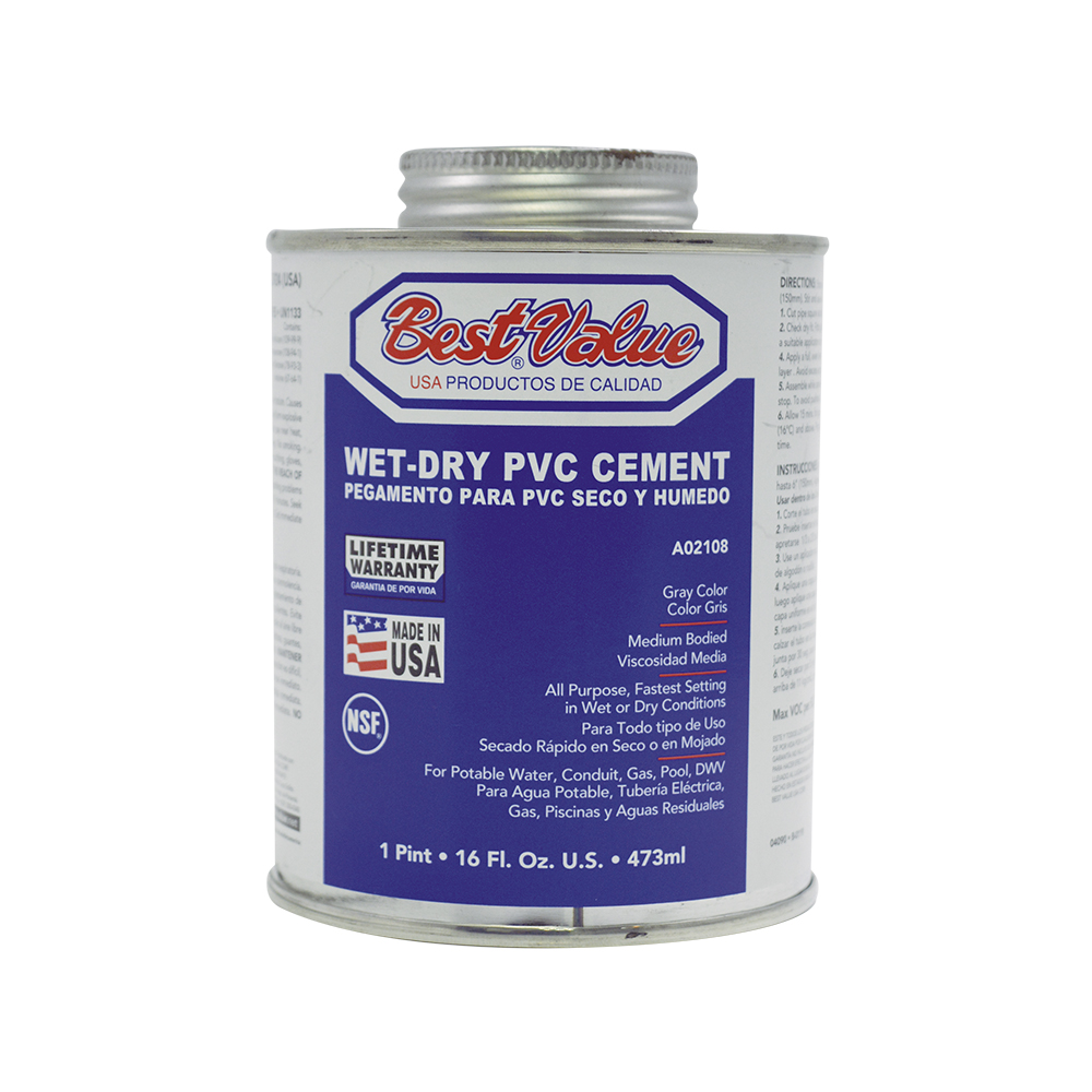 [A02108] Pegamento Para Pvc. Gris. 1 Pt (16 Oz)