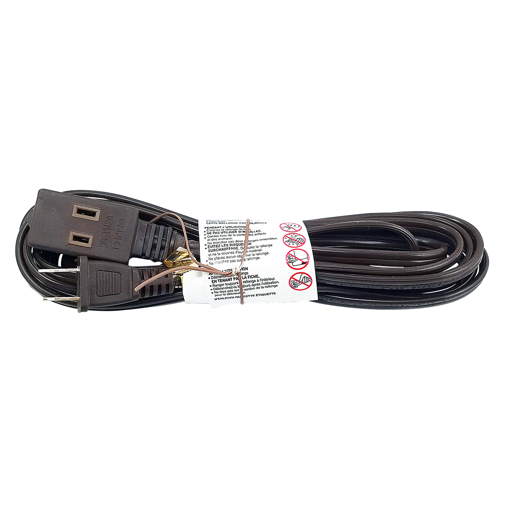 [E27515] Extension Electrica Ul De 15' (chocolate). Marron.