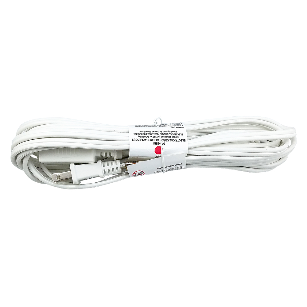 [E27620] Extension Electrica Ul De 20' (blanca). Blanco.