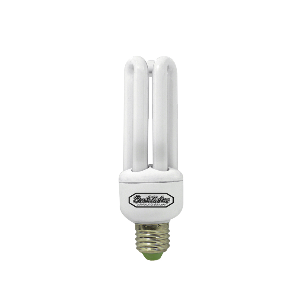 [E33011] Ahorrador 3-u 18w Dl E-27. Blanco.