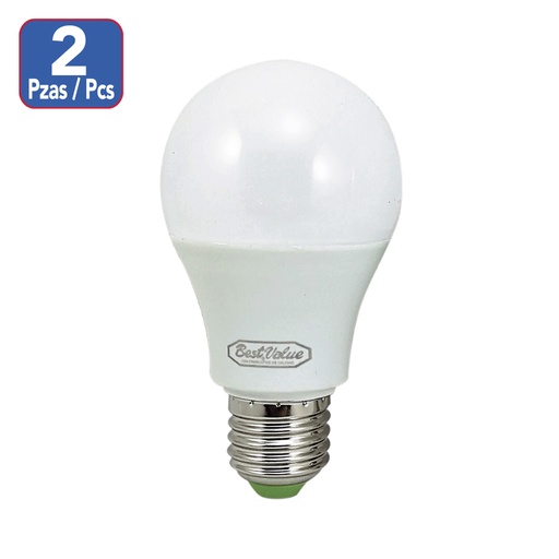 Led 6w 6400k E27 2-pack. Blanco.