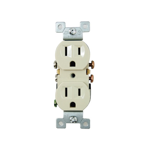 Tomacorriente Doble Marfil Ul 125v. Marfil. 1-3/8 X 4