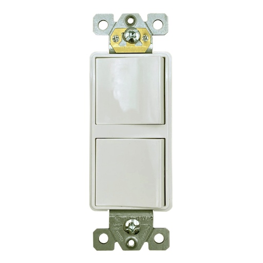 Interruptor Doble 120-277v 15amp Ul. Blanco. 1-5/16 X 4-1/8