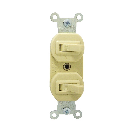 Interruptor Doble Ivory Rockwell. Marfil. 1-3/8 X 4
