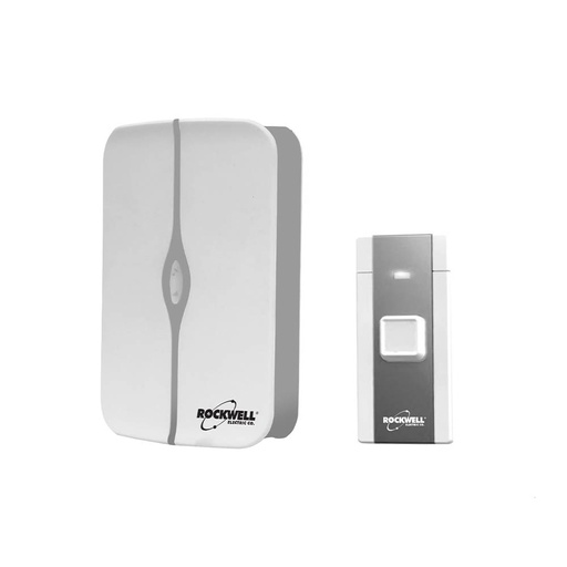 Timbre Inalambrico 120v 100 Mtrs Rockwell. Blanco / Gris.