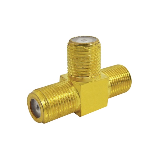 Conector Triple Para Coaxial (2pcs). Dorado. 2 Pcs