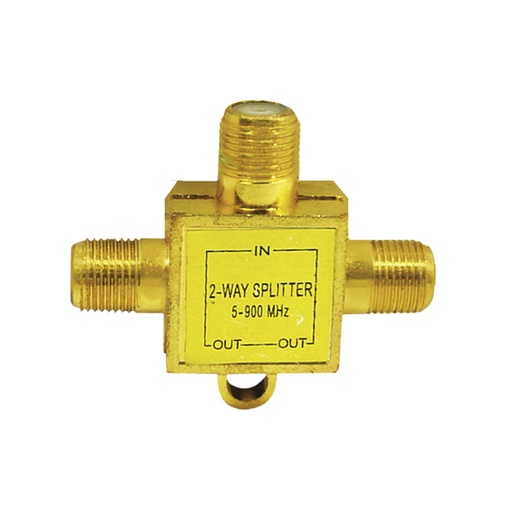 Splitter 2 Vias Para Coaxial. Dorado.