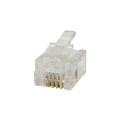 Terminales Cable Telefono Rj-11(6 Pcs). Transparente. Rj-11