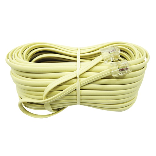 Cable Telefono Crema 50' Rockwell. Marfil.