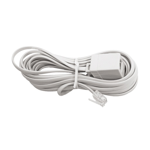 Cable Telefono Blanco 15'con Adaptador. Blanco. 15'