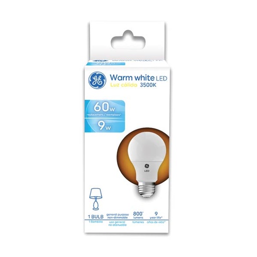 Led Ge 10w A19 3500k 800lm Ul. Luz Calida.