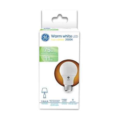 Led Ge 12w A19 3500k 1100lm Ul. Luz Calida.