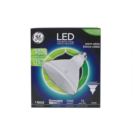 Led Ge 15w Par38 3000k 1200lm Ul 93131650. Blanco.