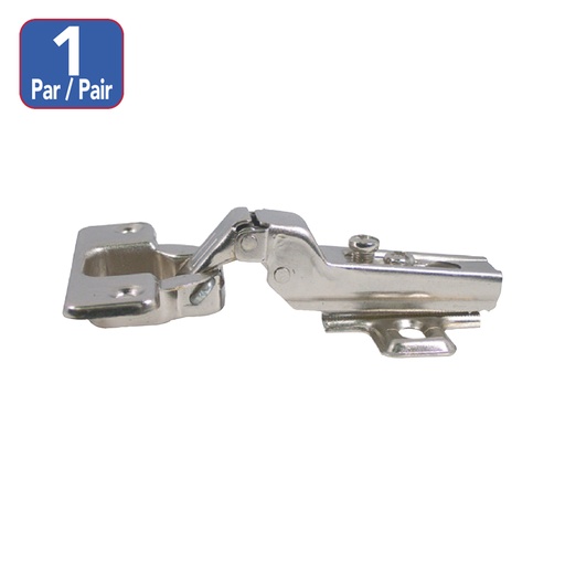 Bisagra Escondida Half (curva) 3/8. Cromado. 4(100mm)