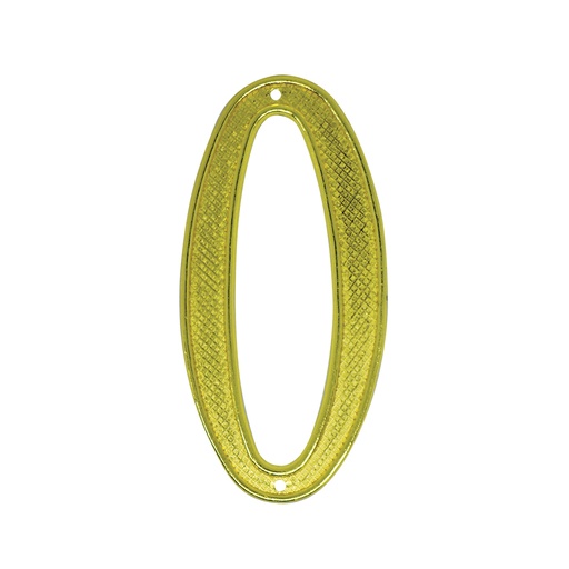 Numero 0 Para Puerta Dorado Con Clavitos. Dorado.