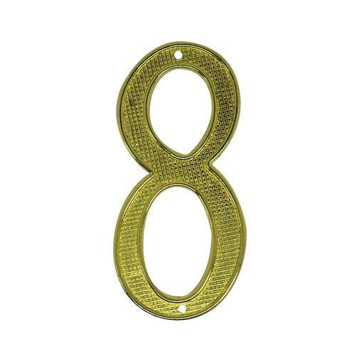 Numero 8 Para Puerta Dorado Con Clavitos. Dorado.