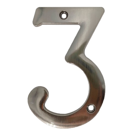 Numero 3 Para Puerta Niquelado 4. Niquelado.