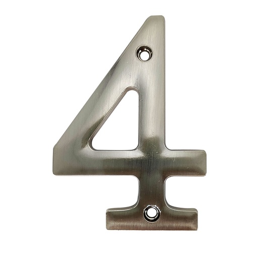 Numero 4 Para Puerta Niquelado 4. Niquelado.