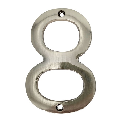 Numero 8 Para Puerta Niquelado 4. Niquelado.