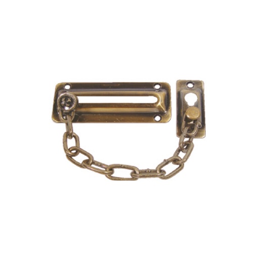 Cadena De Seguridad A. Brass Para Puerta. Bronceado. 4-1/2