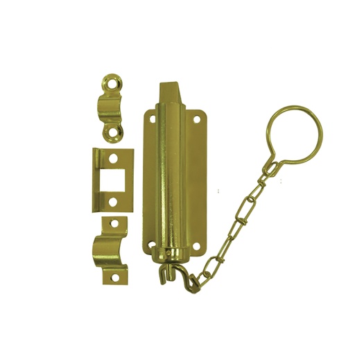 Picaporte Con Cadena Y Resorte Dorado 3. Dorado. 3
