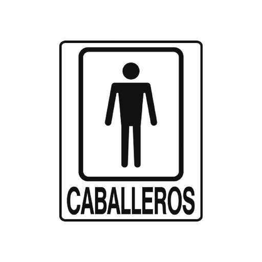 Letrero Caballeros 6 X 7-1/2. Pvc Rígido. 15cm 19cm