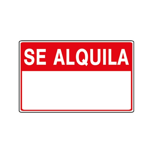 Letrero (se Alquila). Pvc Rígido. 40cm X25cm