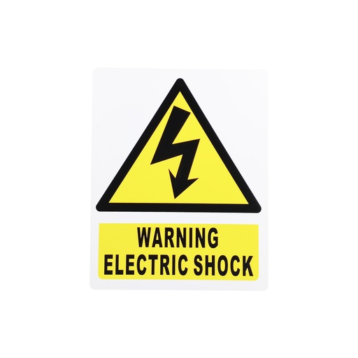 Letrero De Informacion Warning Electric Shock. Pvc Rígido. 25cm X20cm