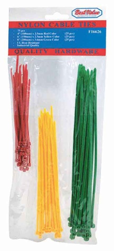 Zuncho Plastico Colores Surtido 75pc. Rojo / Amarillo Verde. 25 Pcs