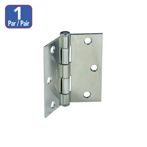 Bisagra Para Puerta Plateada 2-1/2x 2-1/2. Plateado Niquelado. 2-1/2 X