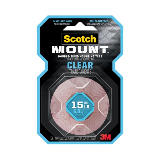 Tape Doble Contacto 3m Acrilico Transp 1x1. 52m #410h. Transparente. 1x 1.