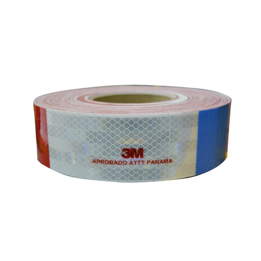 Cinta Reflect. Roja/blan Cuity 2x 50yd #pan983-326. Rojo Con Blanco. 50 Ydas. Transparente