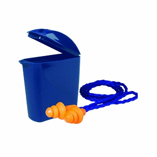 Tapon Para Oido 3m Reusable Con Cordon #1271. Espuma Naranja. 1271