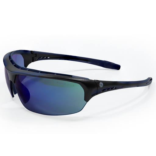 Lentes Seguridad Indigo/negro Espejo Azul Ae Ge.