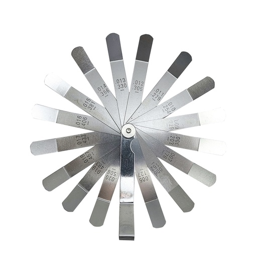 Calibrador De 16 Hojas Tipo L Bestvalue. Cromado.