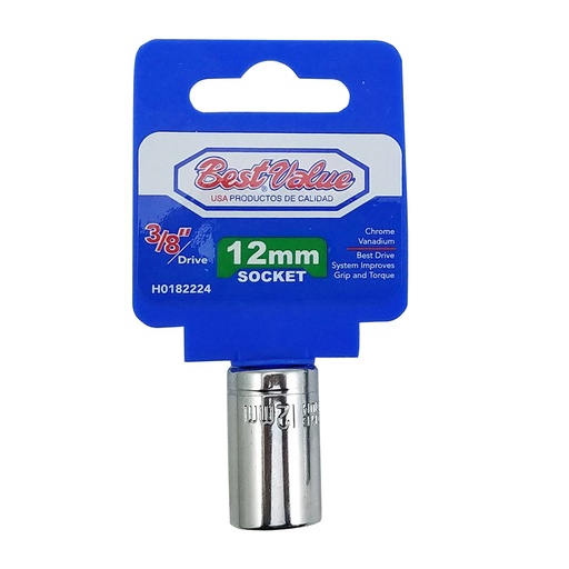 Socket 3/8. Cromo Vanadio. 12mm