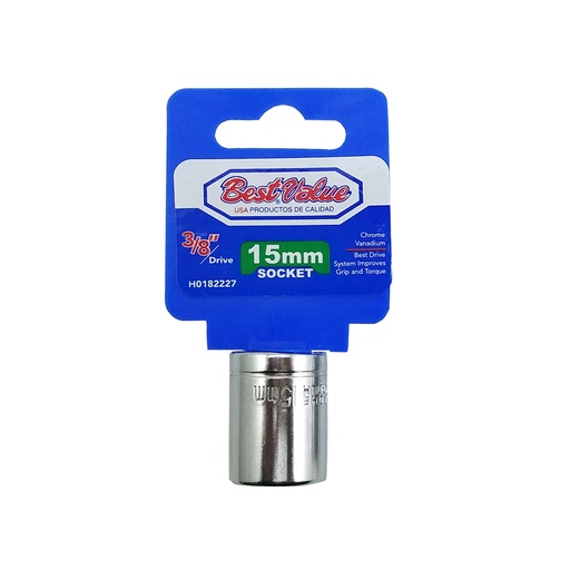 Socket 3/8. Cromo Vanadio. 15mm