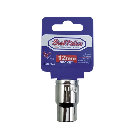 Socket 1/2. Cromo Vanadio. 12mm