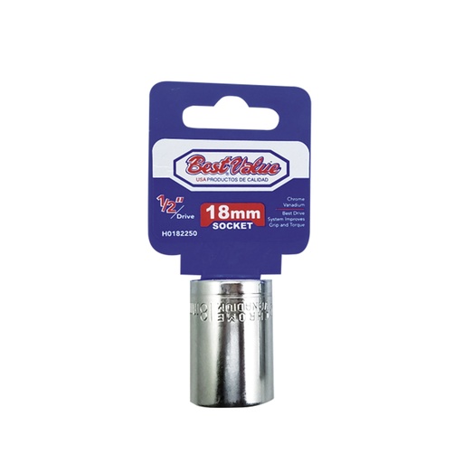 Socket 1/2. Cromo Vanadio. 18mm