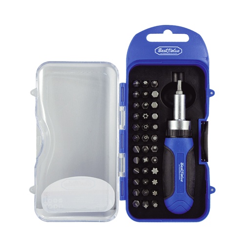 Juego Destornillador/puntas 38 Pcs. Cromo Vanadio. Pzas