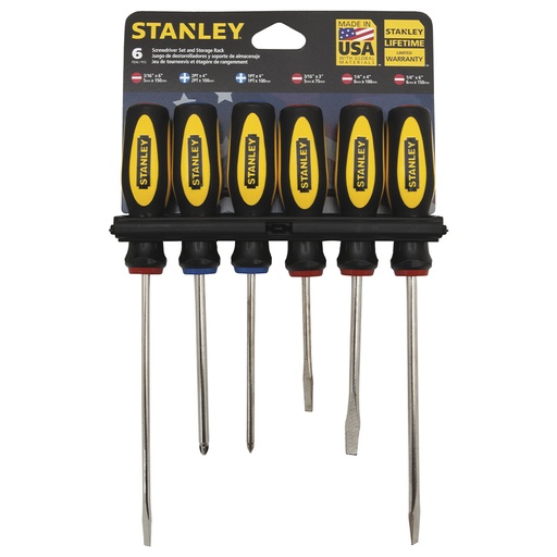 Juego Destornillador Stanley C Gip 6pcs (d). Cromo Vanadio. 6 Piezas
