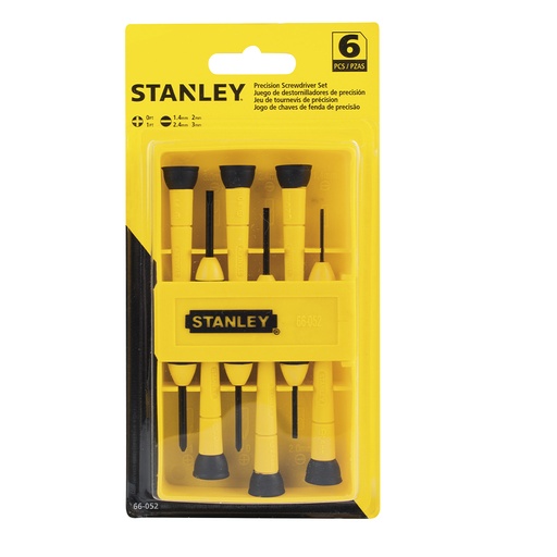 Juego Destor. Precision Stanley Amarillo. Ergonómico. 6 Piezas