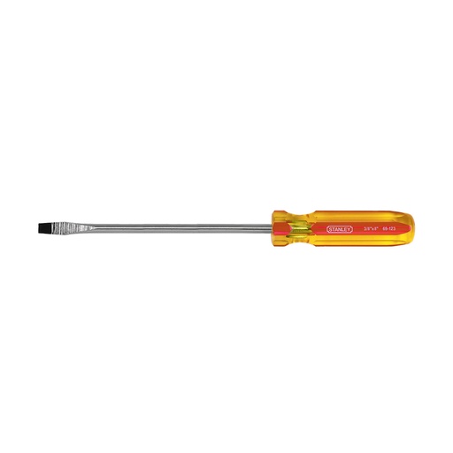 Destornillador Stanley Pro (-)3/8x 8. Cromo Vanadio. 3/8 () X 8 (203 Mm)