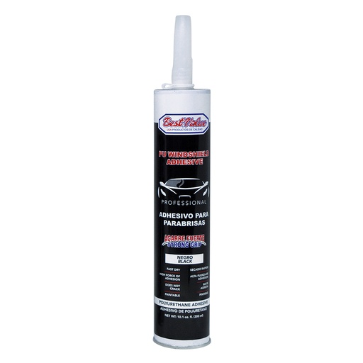 Adhesivo Para Parabrisas Pu Negro. 300ml. (en Rollo)