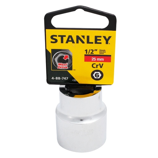 Socket Stanley 1/2 Corto 6pt. Cromo Vanadio. X 25mm